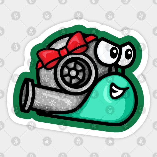 Turbo Snail - Gift Wrapped (Winter-Mint) Sticker by hoddynoddy